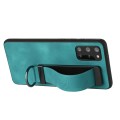 For Samsung Galaxy S20 Wristband Holder Leather Back Phone Case(Green)