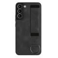 For Samsung Galaxy S21+ 5G Wristband Holder Leather Back Phone Case(Black)