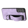 For Samsung Galaxy S22+ 5G Wristband Holder Leather Back Phone Case(Purple)