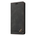 For Samsung Galaxy A03s Skin Feel Anti-theft Brush Horizontal Flip Leather Case with Holder(Black)