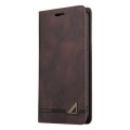 For Samsung Galaxy A03s Skin Feel Anti-theft Brush Horizontal Flip Leather Case with Holder(Brown)