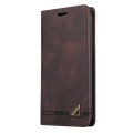 For Samsung Galaxy A23 Skin Feel Anti-theft Brush Horizontal Flip Leather Case with Holder(Brown)