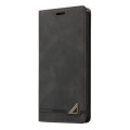 For Samsung Galaxy A05 Skin Feel Anti-theft Brush Horizontal Flip Leather Case with Holder(Black)