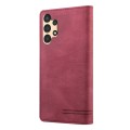 For Samsung Galaxy A13 4G Skin Feel Anti-theft Brush Horizontal Flip Leather Case with Holder(Wine R