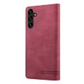 For Samsung Galaxy A13 5G Skin Feel Anti-theft Brush Horizontal Flip Leather Case with Holder(Wine R