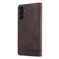 For Samsung Galaxy A13 5G Skin Feel Anti-theft Brush Horizontal Flip Leather Case with Holder(Brown)