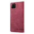 For Samsung Galaxy A22 5G Skin Feel Anti-theft Brush Horizontal Flip Leather Case with Holder(Wine R