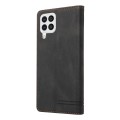 For Samsung Galaxy A22 4G Skin Feel Anti-theft Brush Horizontal Flip Leather Case with Holder(Black)