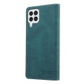 For Samsung Galaxy A22 4G Skin Feel Anti-theft Brush Horizontal Flip Leather Case with Holder(Blue)