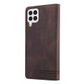 For Samsung Galaxy A22 4G Skin Feel Anti-theft Brush Horizontal Flip Leather Case with Holder(Brown)