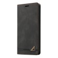 For Samsung Galaxy S21 5G Skin Feel Anti-theft Brush Horizontal Flip Leather Case with Holder(Black)