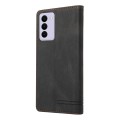 For Samsung Galaxy S21 FE 5G Skin Feel Anti-theft Brush Horizontal Flip Leather Case with Holder(Bla