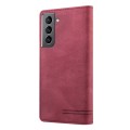 For Samsung Galaxy S21+ 5G Skin Feel Anti-theft Brush Horizontal Flip Leather Case with Holder(Wine