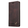 For Samsung Galaxy S21+ 5G Skin Feel Anti-theft Brush Horizontal Flip Leather Case with Holder(Brown