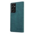 For Samsung Galaxy S21 Ultra 5G Skin Feel Anti-theft Brush Horizontal Flip Leather Case with Holder(