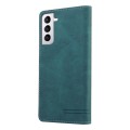 For Samsung Galaxy S22 5G Skin Feel Anti-theft Brush Horizontal Flip Leather Case with Holder(Blue)