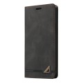 For Samsung Galaxy S22+ 5G Skin Feel Anti-theft Brush Horizontal Flip Leather Case with Holder(Black