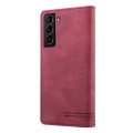 For Samsung Galaxy S22+ 5G Skin Feel Anti-theft Brush Horizontal Flip Leather Case with Holder(Wine