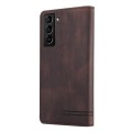 For Samsung Galaxy S22+ 5G Skin Feel Anti-theft Brush Horizontal Flip Leather Case with Holder(Brown