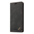 For Samsung Galaxy S23 5G Skin Feel Anti-theft Brush Horizontal Flip Leather Case with Holder(Black)