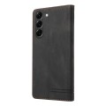For Samsung Galaxy S23 5G Skin Feel Anti-theft Brush Horizontal Flip Leather Case with Holder(Black)
