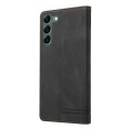 For Samsung Galaxy S23+ 5G Skin Feel Anti-theft Brush Horizontal Flip Leather Case with Holder(Black