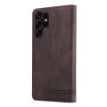 For Samsung Galaxy S23 Ultra 5G Skin Feel Anti-theft Brush Horizontal Flip Leather Case with Holder(