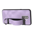For Samsung Galaxy A6+ Wristband Holder Leather Back Phone Case(Purple)