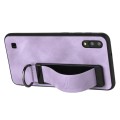 For Samsung Galaxy A10 / M10 Wristband Holder Leather Back Phone Case(Purple)