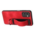 For Samsung Galaxy A13 5G Wristband Holder Leather Back Phone Case(Red)