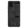 For Samsung Galaxy A31 Wristband Holder Leather Back Phone Case(Black)