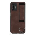 For Samsung Galaxy A33 5G Wristband Holder Leather Back Phone Case(Coffee)