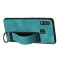 For Samsung Galaxy A40 Wristband Holder Leather Back Phone Case(Green)