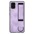 For Samsung Galaxy A71 Wristband Holder Leather Back Phone Case(Purple)
