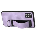 For Samsung Galaxy A71 Wristband Holder Leather Back Phone Case(Purple)