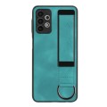 For Samsung Galaxy A73 5G Wristband Holder Leather Back Phone Case(Green)