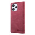 For Xiaomi Redmi 12 Skin Feel Anti-theft Brush Horizontal Flip Leather Case with Holder(Wine Red)