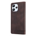 For Xiaomi Redmi 12 Skin Feel Anti-theft Brush Horizontal Flip Leather Case with Holder(Brown)