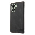 For Xiaomi Redmi 13C Skin Feel Anti-theft Brush Horizontal Flip Leather Case with Holder(Black)