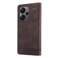 For Xiaomi Redmi Note 13 Pro+ Skin Feel Anti-theft Brush Horizontal Flip Leather Case with Holder(Br