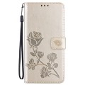 For Huawei nova Y70 / Y70 Plus Rose Embossed Flip PU Leather Phone Case(Gold)