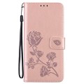 For Huawei nova Y70 / Y70 Plus Rose Embossed Flip PU Leather Phone Case(Rose Gold)