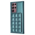 For Samsung Galaxy S22 Ultra 5G Grid Card Slot Holder Phone Case(Green)