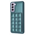 For Samsung Galaxy S22 5G Grid Card Slot Holder Phone Case(Green)