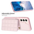 For Samsung Galaxy S23+ 5G Grid Card Slot Holder Phone Case(Pink)