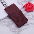 For Honor X6a Rose Embossed Flip PU Leather Phone Case(Brown)