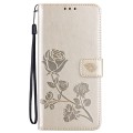 For Honor 90 Lite Rose Embossed Flip PU Leather Phone Case(Gold)