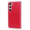 For Samsung Galaxy S23+ 5G Rose Embossed Flip PU Leather Phone Case(Red)