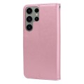 For Samsung Galaxy S23 Ultra 5G Rose Embossed Flip PU Leather Phone Case(Rose Gold)