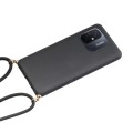 For Xiaomi Redmi 12C Wheat Straw Material + TPU Phone Case with Lanyard(Black)